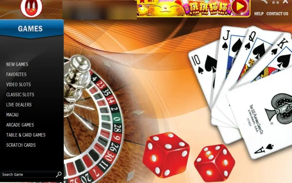 NTC33 Games menu listing New Games, Favorites, Video Slots, Classic Slots, Live Dealers, Macau, Arcade Games, Table and Card Games and Scratch Cards